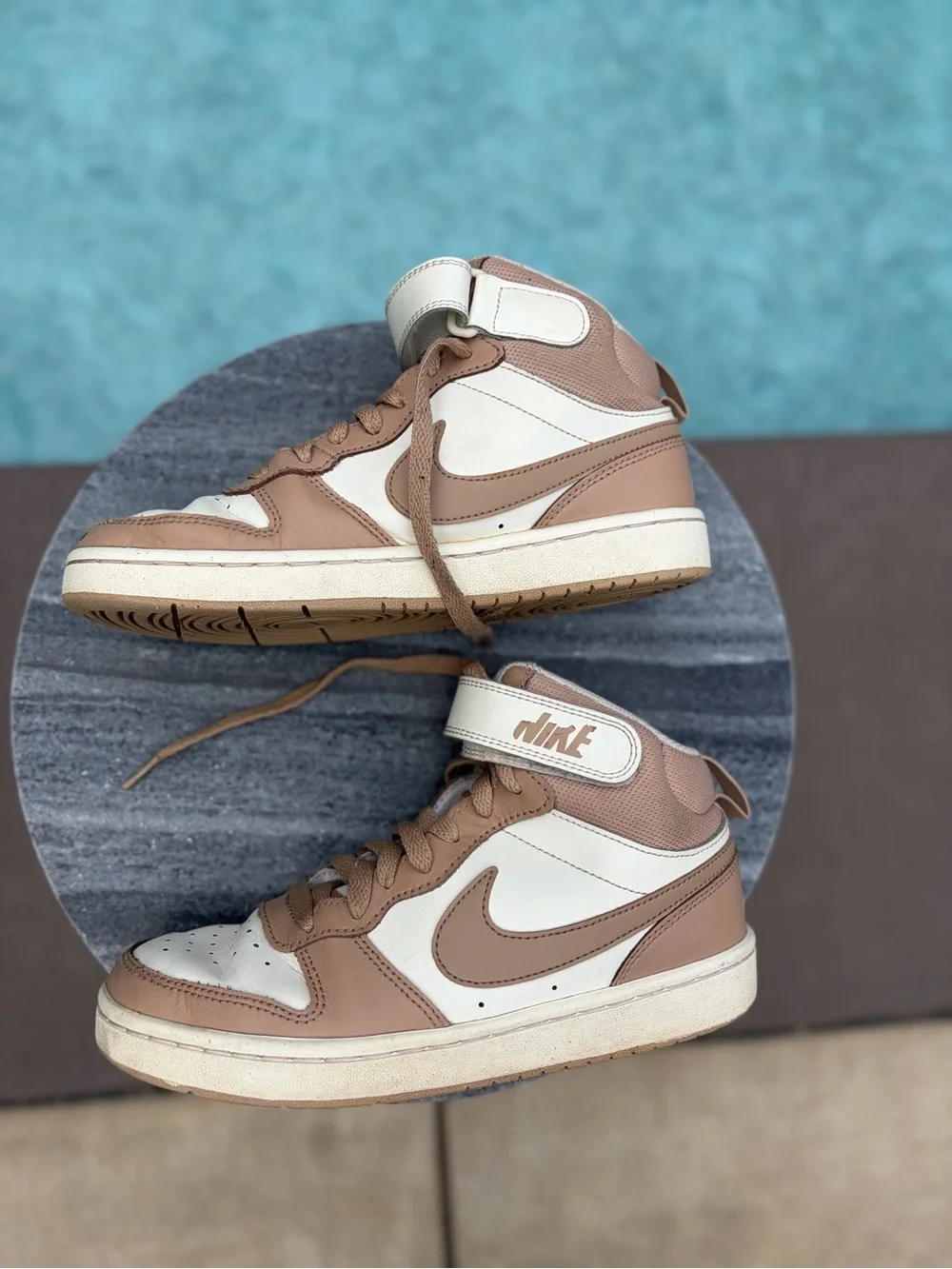 Nike Kids High-Top Sneakers - Tan & Cream